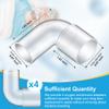 Anglechic 4 Pack CPAP Elbow Connectors, 90 Degree Medical Grade Universal CPAP Tubing Elbow Ensure Streamlined Connection Between Machine and Hose, 22mm ID, 22mm OD view 2