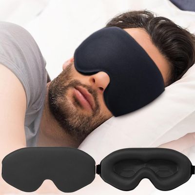 2 Pack Sleep Mask for Side Sleeper, Complete Light Blocking 3D Sleeping Eye Mask, Soft Breathable Eye Cover for Women Men 100% Light Blocking Blindfold (Black)