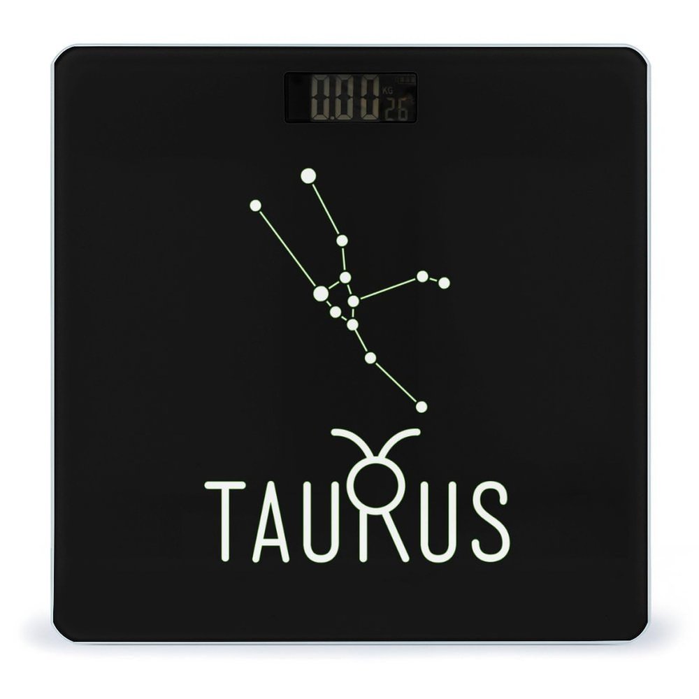 Taurus Constellation Digital Bathroom Scale for Body Weight Lighted LCD Display Round Corner