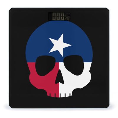 Texas Flag Skull Digital Bathroom Scale for Body Weight Lighted LCD Display Round Corner