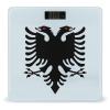 Albania Flag Digital Bathroom Scale for Body Weight Lighted LCD Display Round Corner view 1