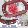 12X Large Magnifying Glass with Light and Stand, Real Glass, 5 Color Modes Stepless Dimmable Arm Swing LED Floor Lamp, 3-in-1 Hands-Free Lighted Magnifier for Reading Painting Craft Close Work Red view 2
