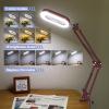 12X Large Magnifying Glass with Light and Stand, Real Glass, 5 Color Modes Stepless Dimmable Arm Swing LED Floor Lamp, 3-in-1 Hands-Free Lighted Magnifier for Reading Painting Craft Close Work Red view 3