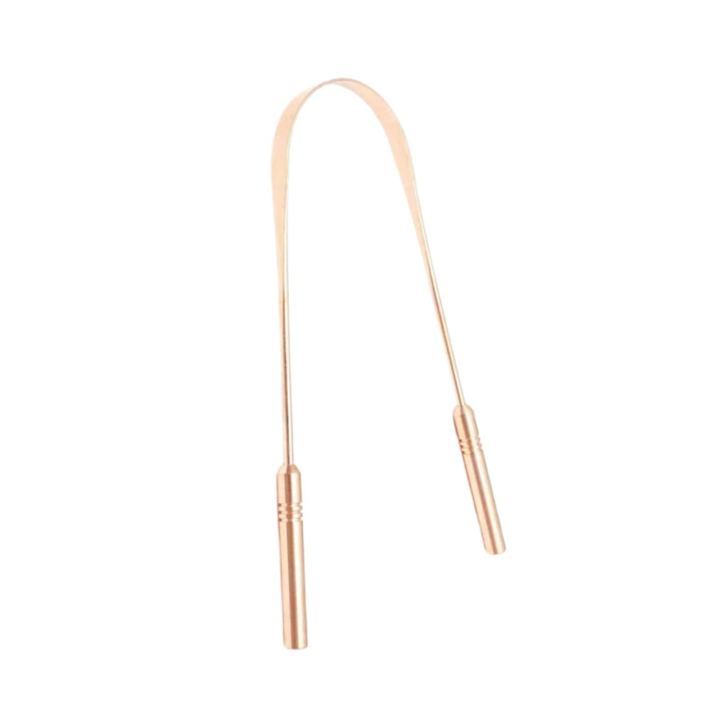 Mayatras Pure Copper Tongue Scraper Durable Metal Oral Hygiene Tool with Anti-Slip Grip Reusable & Travel-Friendly Tongue Cleaner for Daily Care