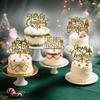Verherer 10Pcs Gold Acrylic Christmas Cake Toppers view 3