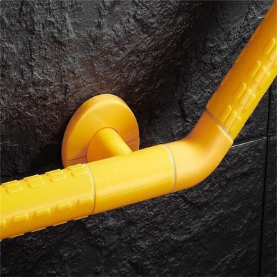 Bathroom Grab Bar 3030cm, Curved Safety Handrail with Nylon Outer Tube, Wall-Mounted Support for Elderly & Disabled(Gold,45 * 45Cm)
