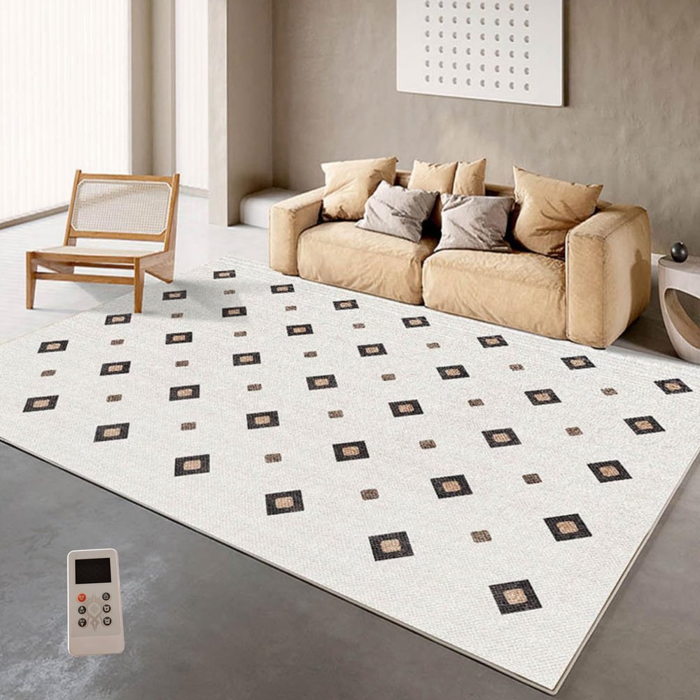Heated Area Rug, Heating Floor Mat Large with Timer, Adjustable Temperature, Winter Under Desk Foot Warmer for Living Room,Yoga Room(A,140 * 200CM/55.1 * 78.7in)