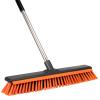 18" Push Broom Outdoor with Rubber Squeegee,Heavy Duty Broom Brush with Handle,Stiff Bristles for Patios and Deck Dirt Garage Warehouse Driveway Concrete Floor Cleaning Scrubbing view 1