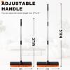 18" Push Broom Outdoor with Rubber Squeegee,Heavy Duty Broom Brush with Handle,Stiff Bristles for Patios and Deck Dirt Garage Warehouse Driveway Concrete Floor Cleaning Scrubbing view 2