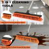 18" Push Broom Outdoor with Rubber Squeegee,Heavy Duty Broom Brush with Handle,Stiff Bristles for Patios and Deck Dirt Garage Warehouse Driveway Concrete Floor Cleaning Scrubbing view 4