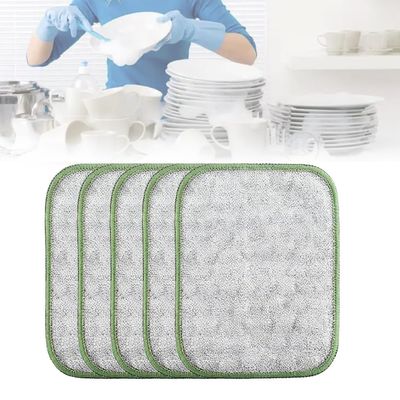 DMZHAOBC Multipurpose Wire Dishwashing Rags, Non Scratch Wire Dishcloth Scrubbing Double Sided Rags, Reusable Wire Washing Cloth for Kitchen, Sinks, Pots, Pans(5pcs)