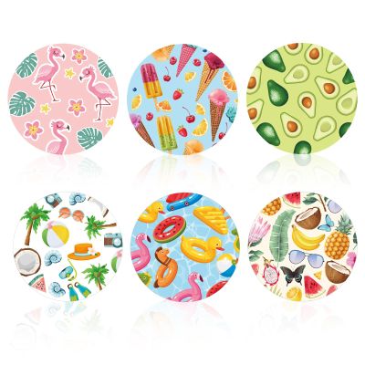 12pcs Sensor Covers for Libre 2/3, 6 Styles Summer Round Adhesive Patches Breathable Waterproof Sweat-Proof Sensor Stickers CGM Monitor Protective Overpatch Accessories