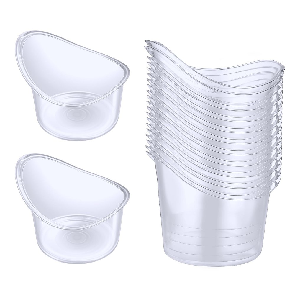 SHENLIU 20 Packs of 5 ml Disposable Eyes Washes Cups, Portable Plastic Measuring Cups, Eyes Wash Sets Bath Eye Wash Eye Care Tools for Drops Elderly and Travel Cleaning, Quick Fatigue Relief