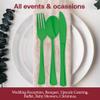Smarty Had A Party 288 Green Disposable Plastic Party Cutlery Set 864 Pieces of Heavy Duty Disposable Plastic Silverware Cutlery Set for Parties and Events view 4