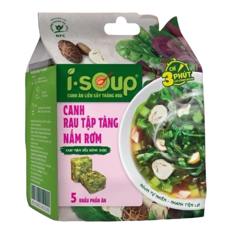 Canh Rau Tap Tang Chay I-Soup Mixed Vegetable and Mushroom Soup Base, 5 Servings, Vietnamese Style