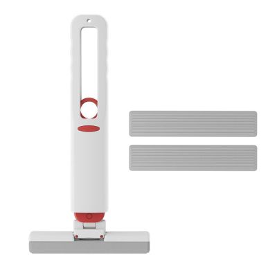 ariarly Portable Short Mop Mini Mop Rotating Strong Absorbent Self Squeeze Widely Used Sponge Mop with 2 Heads for Family Office Bathroom