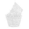100pcs Cupcake Wrapper FLOWERS pattern latticework lacework Artistic of Cupcake Wraps Liner Baking Cup Muffin Case Trays for Wedding Birthday Party Decoration (White) view 1