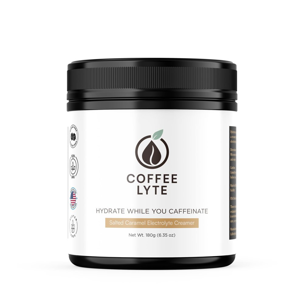 Coffee Lyte Electrolyte Coconut Creamer for Coffee | Salted Caramel Flavor | Hydration Supplement with Electrolytes & Coconut Milk Powder | Dairy-Free, Keto-Friendly, Vegan | 60 Servings