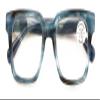 V.W.E. Large Oversized Progressive Clear Bifocal Reading glasses - No Line or Bubble - Zero Power on Top Reader (Blue, 2.25, x) view 1