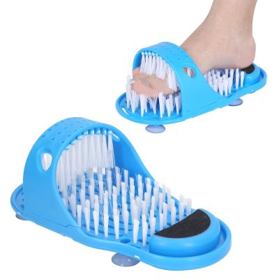 1 Pair Shower Foot Scrubber, Foot Massager Slipper Feet Cleaning Brush with Suction Cups for Unisex Adults Cleaning Feet
