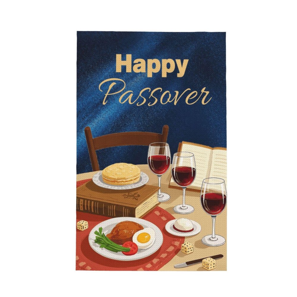 Happy Passover Pesach Seder Premium Waffle Kitchen Towel Absorbent, Durable & Stylish Dish Towels for Drying Dishes Kitchen Towels Dish Rags 26 X 16 Inches