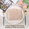 100 Pcs Khaki Tan Wrinkled Cheesecloth Napkins, 20 X 18 Inches Semi-Transparent Dinner Cloths for Special Occasions view 3