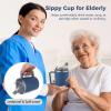 13.5 Oz Leakproof Mug with Straws & Brushes for Elderly, Non-Spill Sippy Cup for Bedridden Patients, Comfortable Feeding Mug view 3