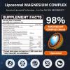 21 in 1 Liposomal 12 Active Types Magnesium Complex 1400mg (Glycinate,Citrate,Malate etc) Capsule -with Vitamin D3, B6, B12, Ashwagandha & CoQ10 for Adult-Support Relaxation,Muscle & Heart view 4