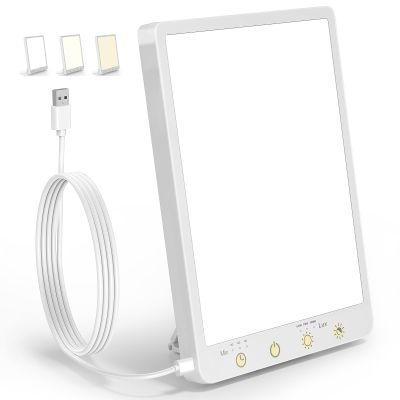 10000 Lux Light Therapy Lamp - Full Spectrum Therapy Light, 3 Color Temperature & Wall Mount Therapy Lamp, Portable Daylight Lamp for Home & Office, Memory Function & Touch Control.