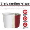 12oz Paper Coffee Cups with Lids (100-Pack) - Insulated Double Wall Ripple Wall To Go Cups for Hot & Cold Drinks, Bulk Disposable Supply for Office Cafe Restaurant Red Horizontal Stripe view 2