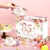 Peconal 85th Birthday Gift Bag Flower Rose Gold 85th Birthday Gift Wrapping Paper Bag for Women Her Cheers to Eighty-five Years Old Party Favors Supplies view 2
