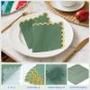100 Pack Scalloped Napkins Disposable, Cocktail Napkins with Gold Foil, 5 x 5inch Green Napkins for Baby Shower, Bridal Wedding, Birthday Party,Dinner Party Decorations (Green) view 3