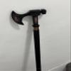 Antique Stick Viking Axe Walking Stick, Red Wood Handle, Two-Fold Design, 37 Inches, Black view 1