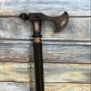 Antique Stick Viking Axe Walking Stick, Red Wood Handle, Two-Fold Design, 37 Inches, Black view 2