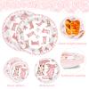 Wiooffen 48 PCS Bow Cowgirl Paper Plates Cowgirl Pink Bow Party Dessert Dinner Plates Western Party Tableware for Girl Bachelorette Birthday Parties Decorations Supplies view 3