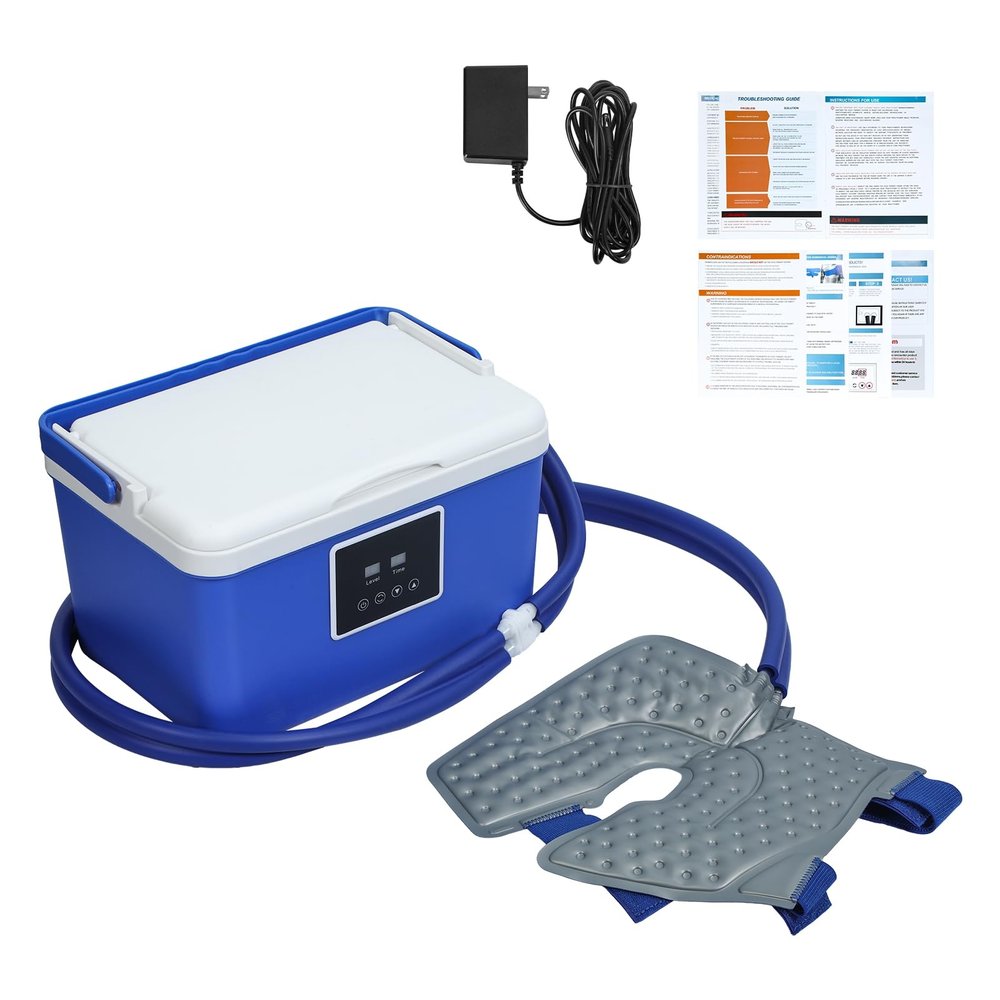 balurukt Ice Machine for Knee After Surgery | Portable Cold Therapy Machine for Knee Replacement,Ice Therapy for Post Surgery, Cryotherapy System, Ice Compression Pack Wrap,Cryotherapy Pain Blue
