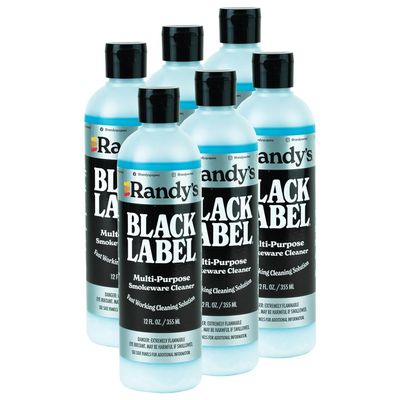 Randy's Black Label Cleaner - (12 fl oz) - Best Multipurpose Surface Cleaning Solution for Glass Tops, Metal and Ceramic Surfaces - Glass Top Cleaner for Streak-Free Finish - 6-Pack