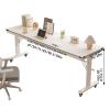 Overbed Table with Wheels, Queen Size Mobile Bed Desk with Adjustable Height, Rolling Table, Dining Table, Computer Desk, for Bedroom, Living Room, Office(F,240x40cm/94x16in) view 2
