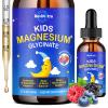 Magnesium Glycinate Liquid for Kids - Citrate, Malate with Omega-3, L-Theanine, GABA, Chamomile, 5-HTP, D3, Zinc, Kids Magnesium Drops for Sleep, Calm, Relaxation & Focus, Mixed Berry Flavor, 2 Fl Oz view 1