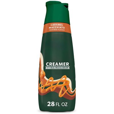 Caramel Macchiato Coffee Creamer, 28 oz Bottle, Sweet & Creamy Caramel Flavor for Hot or Iced Coffee, Flavored Liquid Coffee Creamer for Smooth Indulgent Taste