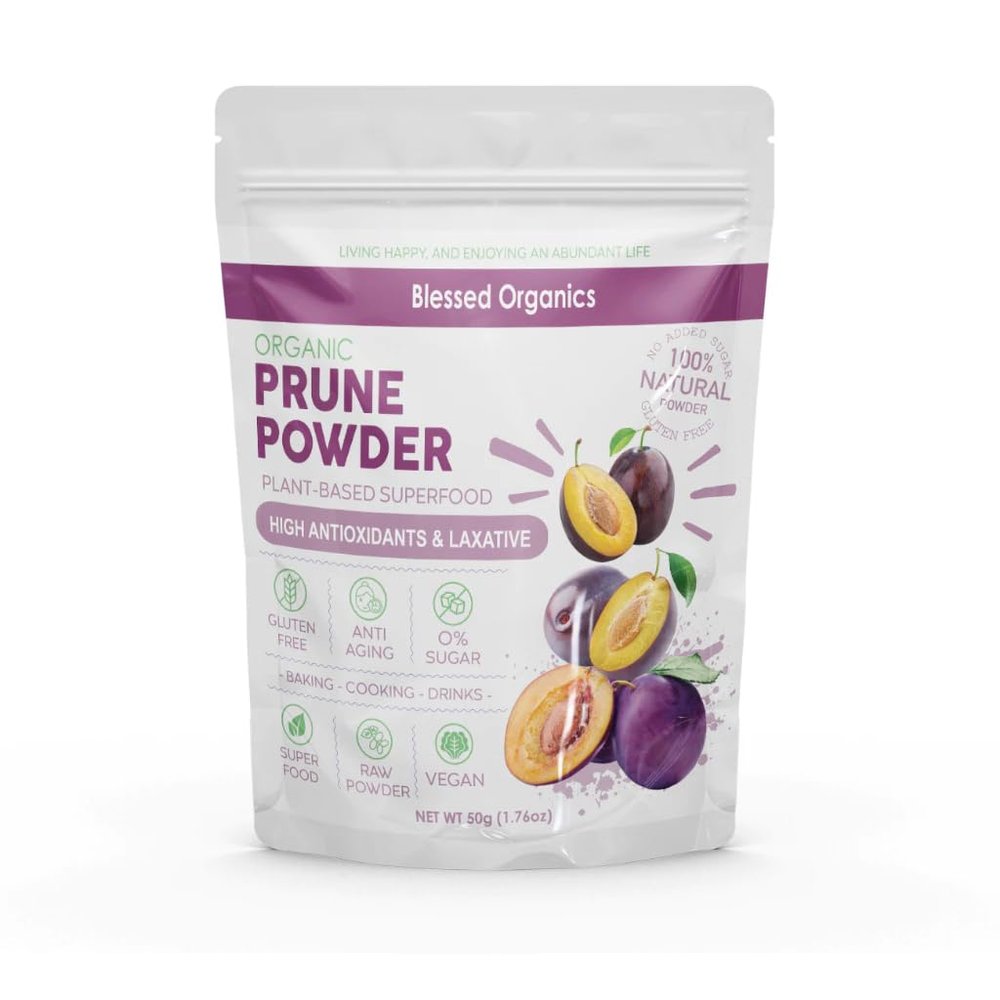 24 Pure Prune Powder - 50g | Dried Plum Fruit Powder | Natural Dietary Fiber Source | Non-GMO, Vegan & Gluten-Free