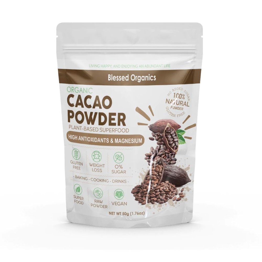 24 Pure Cacao Powder - 50g | Unsweetened Raw Cocoa | Natural Antioxidant & Magnesium Source | Non-GMO, Vegan & Gluten-Free