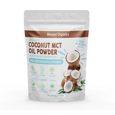 24 Pure Coconut MCT Oil Powder 50g - 100% Medium-Chain Triglycerides | C8 & C10 | Keto & Paleo Friendly | Flavorless & Mixes Easily