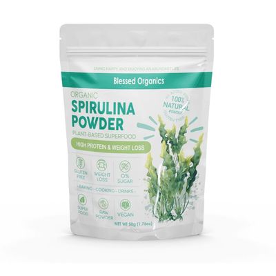 24 Pure Spirulina Powder - 50g | Organic Arthrospira Platensis | Natural Green Superfood | Non-GMO, Vegan & Gluten-Free