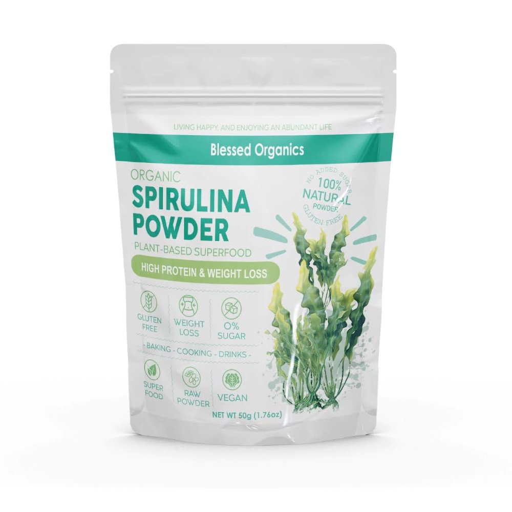 24 Pure Spirulina Powder - 50g | Organic Arthrospira Platensis | Natural Green Superfood | Non-GMO, Vegan & Gluten-Free