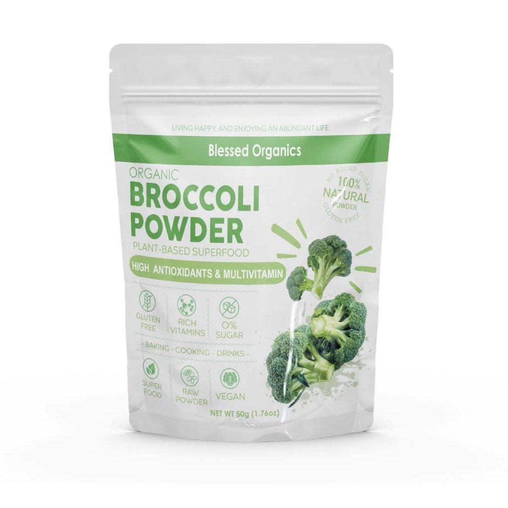 24 Pure Broccoli Powder - 50g | Green Vegetable Superfood | Natural Vitamins & Fiber | Non-GMO, Vegan & Gluten-Free