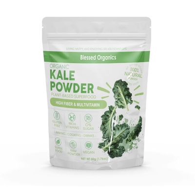 24 Pure Kale Powder - 50g | Organic Green Superfood | Natural Vitamins & Minerals | Non-GMO, Vegan & Gluten-Free