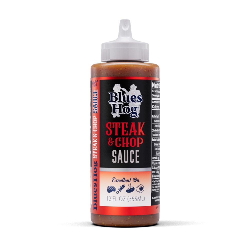 Blues Hog Steak & Chop Sauce, Gourmet Steak Sauce & Marinade, All-Natural, No High Fructose Corn Syrup, Gluten-Free, Made in the USA, 12oz