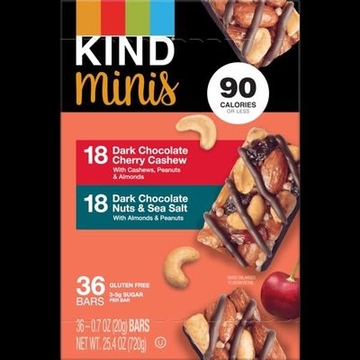 Dark Chocolate Cherry Cashew and Dark Chocolate Nuts & Sea Salt Variety Pack 36 bars