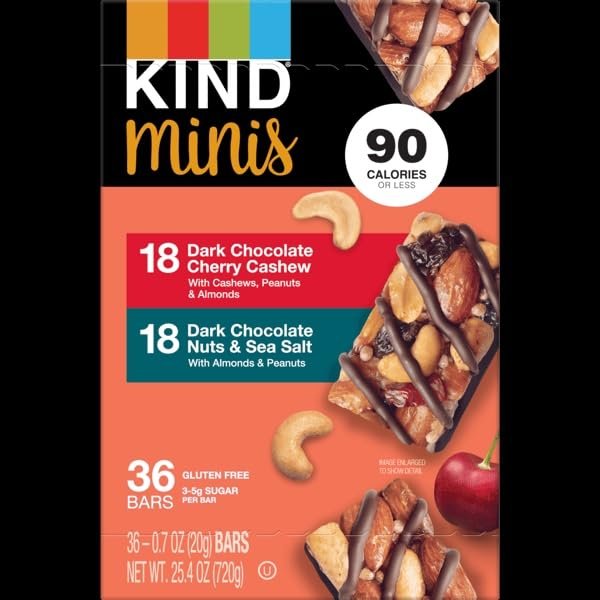 Dark Chocolate Cherry Cashew and Dark Chocolate Nuts & Sea Salt Variety Pack 36 bars